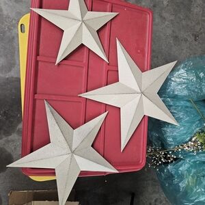 Set of Three Cream Star Wall Decor